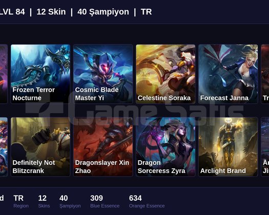 TR / 84 LVL + 12 SKİN + UNRANKED !!
