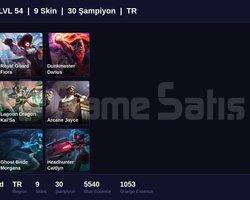 TR / 54 LVL + 9 SKİN + DEMİR MMR !!