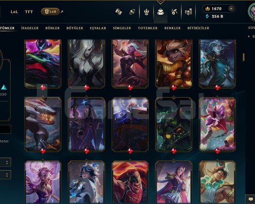 586 LEVEL / 262 SKİN / FUL HERO +MAİL +1.5K RP