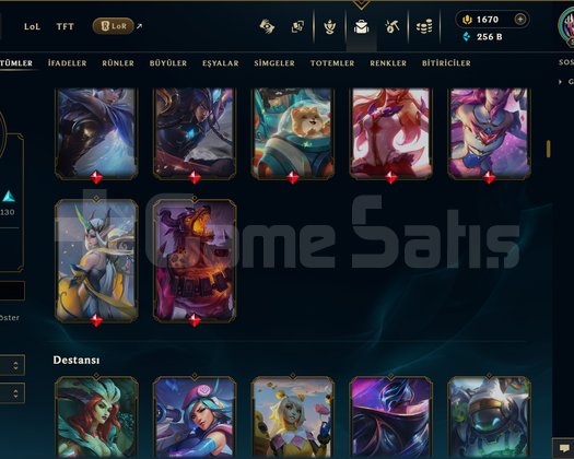 586 LEVEL / 262 SKİN / FUL HERO +MAİL +1.5K RP