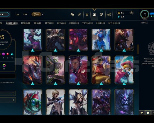 EUW | 134 LVL | ZÜMRÜT 2 55 WR | 95 SKİN