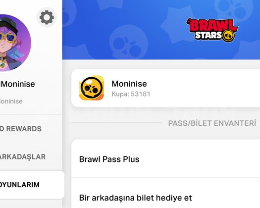 53181 KUPA PRO VE BRAWL PASS PLUS AKTİFTİR