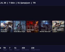 TR / 39 LVL + 7 SKİN + UNRANKED !!