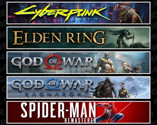Cyberpunk + Elden + GOW + Ragnarök + Spider 1