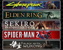 Cyberpunk + Elden + Sekiro + Spider 2 + Wukong