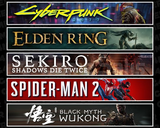 Cyberpunk + Elden + Sekiro + Spider 2 + Wukong