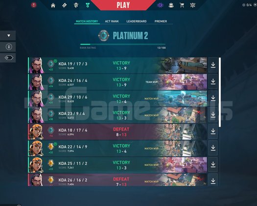 Skinli Plat valorant hesabı