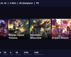 TR / 41 LVL + 4 SKİN + PLAT MMR !!