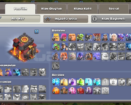 ACİL SATILIK CR+CoC MÜKEMMEL FULL HESAP