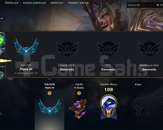 5 WİN PLAT 3 DİA MMR +30