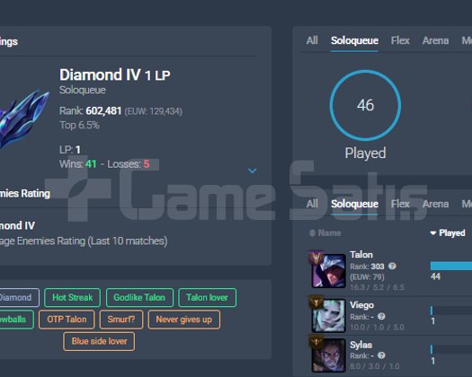 EUW D4 90 WR HESAP HONOR 5 HANDMADE