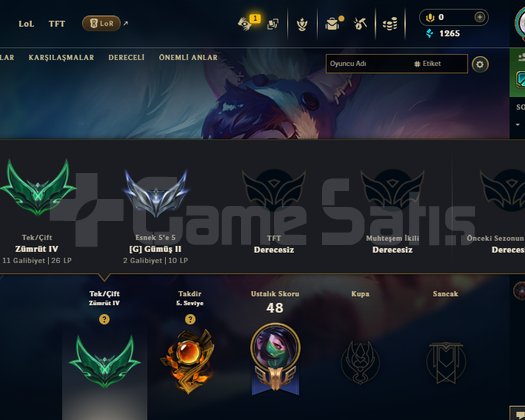 SMURFLERE UYGUN TR ZÜMRÜT HESAP