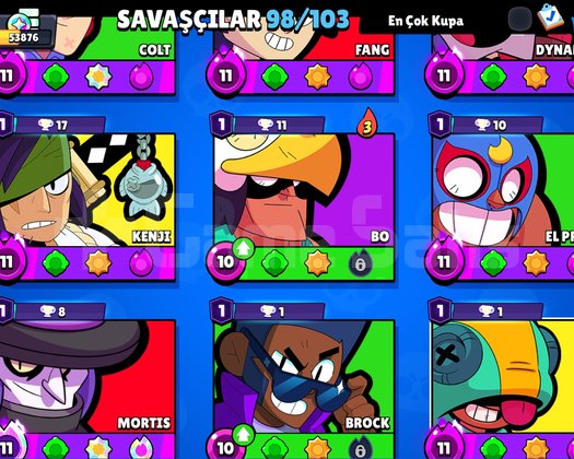 54k 98 karakter brawl stars hesabı