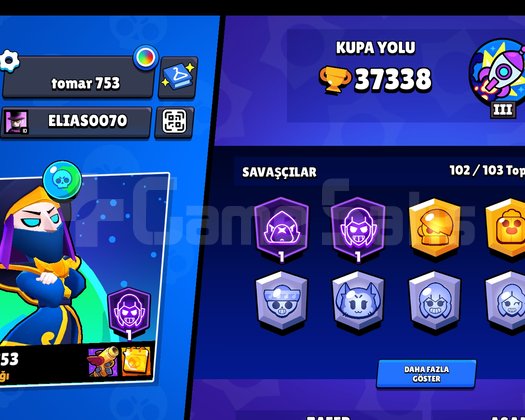102 karakter Brawl stars hesabı