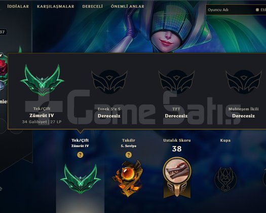 EUW +30 LP -10 LP YÜKSEK WR HESAP MAİL ONAYSIZ