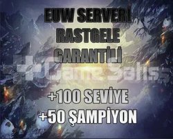 EUW +100 SEVİYE +80 ŞAMPİYON RANDOM HESAP