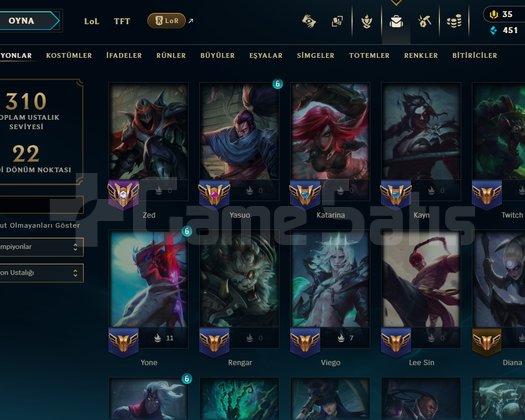 189 KOSTÜM | 202 ŞAMPİYON | 7 PRESTİJ SKIN | HESAP