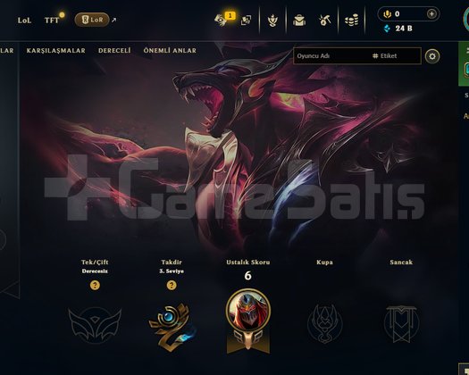 8 WİN RANKED HAZIR EUW FRESH UNRANKED 20K+ M.Ö