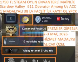 1 MADALYALI 38 LV FACEİT Stardew Valley 911 Operat