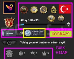 TR HESAP+FACEİT+6 MADALYA 341 WİN 740 SAAT SEÇKİN