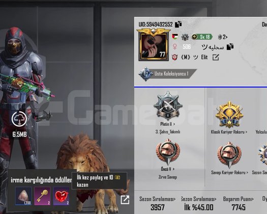 BUZ DİYARI M416 MAX 7 SEVİYE EFSANE HESAP
