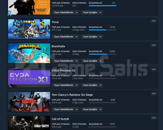 ACİL SATILIK STEAM HESABI