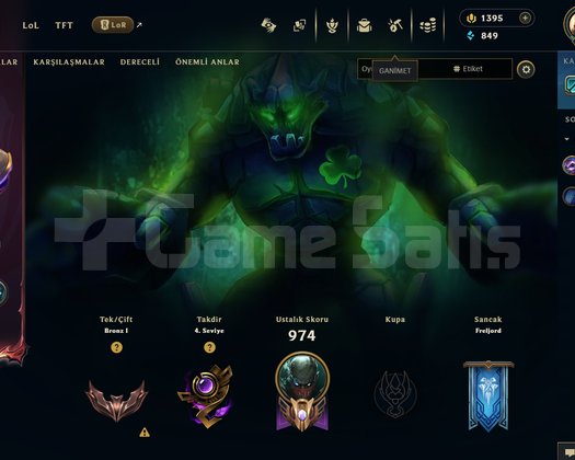 Efsanevi 970 Level 390 Kostüm Hesap!