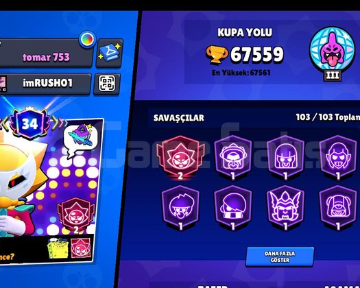 67k 103 karakter Mars Şöhreti 3 hesap