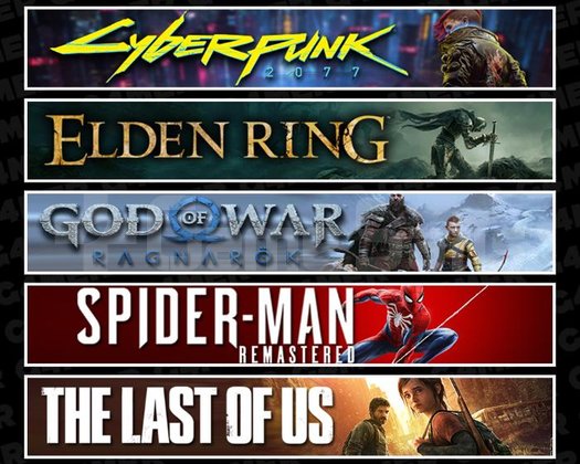 Cyberpunk +Elden +Ragnarök +Spider 1 +TLOU1