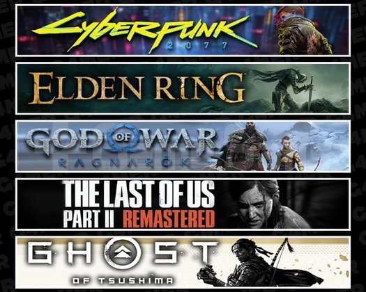 Cyberpunk +Elden +Ragnarök +TLOU2 +Tsushima