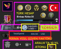 TR HESAP+30K OYN+FACEİT+6 MADALYA 237 WİN 988 SAAT