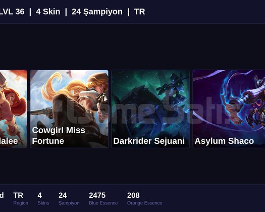 EUW / 41 LVL + 9 SKİN + UNRANKED !!