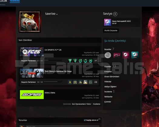 STEAM hesabı FC26 VE FIFAW 23