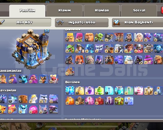 Bol kostümlü arka planlı full + full coc hesabı