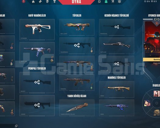 TR + 89 SKİN + 8 VANDAL + 5 BIÇAK + KAÇMAZ