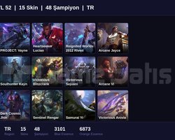 TR / 52 LVL + 15 SKİN + GOLD II !!