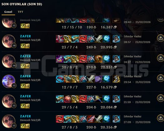 GÜNCEL TR CHALLENGERDAN ELO BOOST HİZMETİ