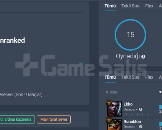 EUW GÜMÜŞ 3 FRESH - 1 OYUN OYNANMIŞ