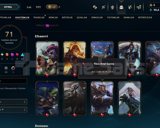 TR 177 LVL 71 KOSTÜM 26K MAVİ ÖZ MAİNLEMELİK HESAP