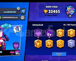 Brawl Stars 33k 92 karakter hesap