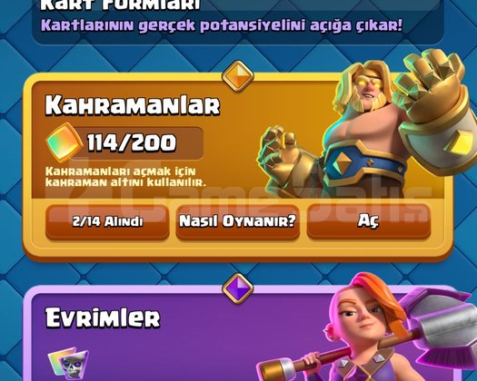 ClashRoyel 10K kupa 3487 elmas Vb.
