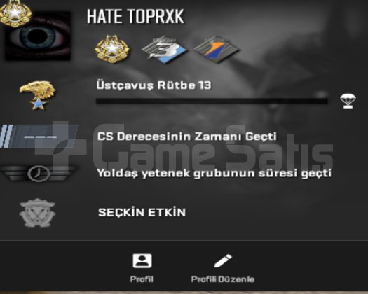CS 2 + SEÇKİN + 3 MADALYA + RÜTBE 13