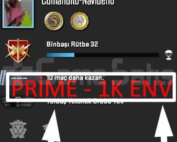 ANINDA | 1000 TL ENV. + PRİME + RANK HAZIR + 2 MAD