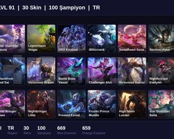 TR / 91 LVL + 30 SKİN + SILVER II !!