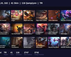 TR / 102 LVL + 41 SKİN + UNRANKED !!
