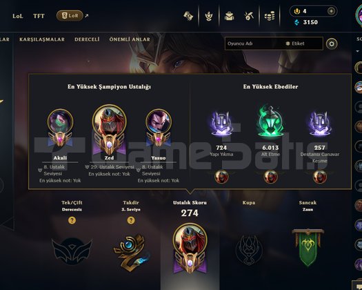 196 LEVEL UNRANKED HESAP