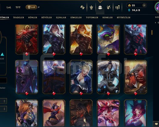 1218 LEVEL / 324 SKİN / FUL HERO +MAİL +14K SATIŞ