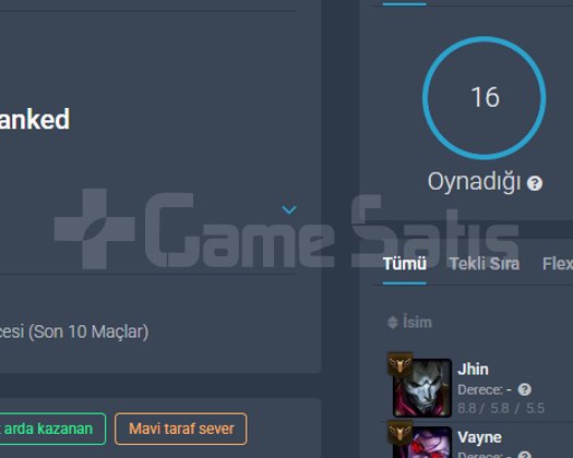 EUW SİLVER 4 HESAP 1 OYUN OYNANMIŞ