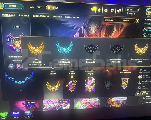 Euw plat hesap 400+ level