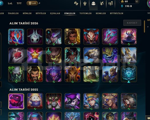 Lol Tr 288 skin 430 lvl kişisel hesap